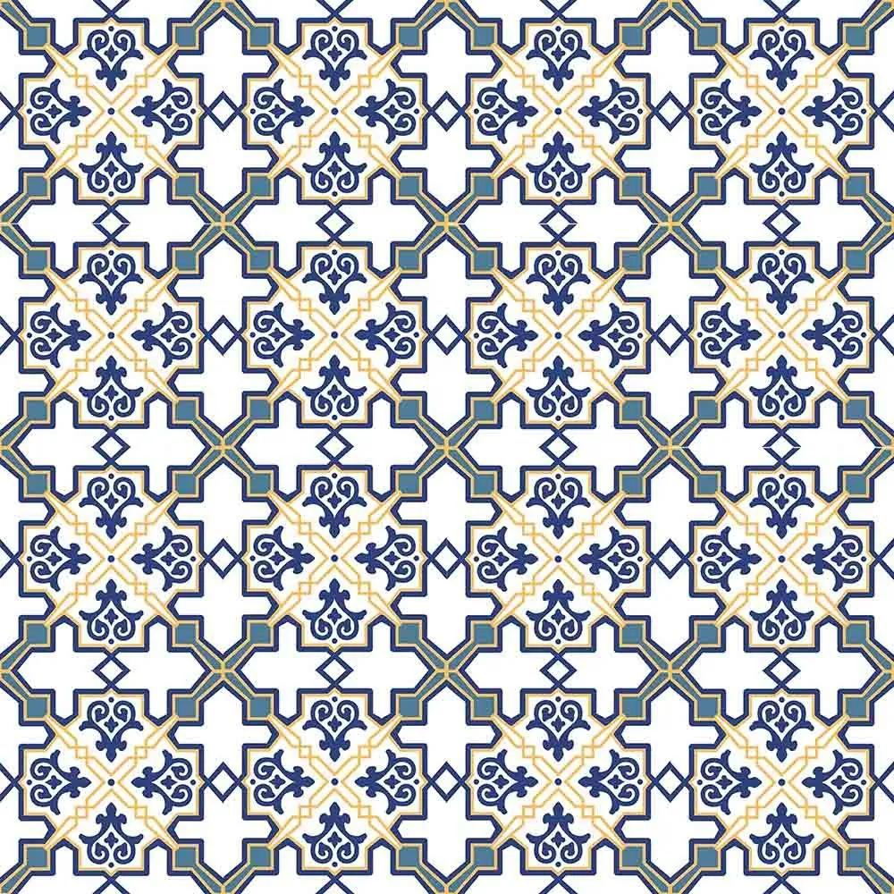 Adesivo para Azulejo Português Alfena Vinil 15x15cm 16 peças Cosi Dimora