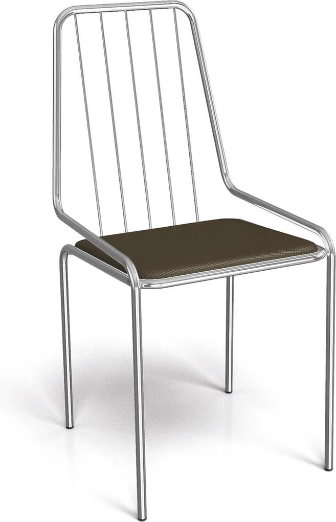 Cadeira Benim Cromada De Metal Marrom Kappesberg