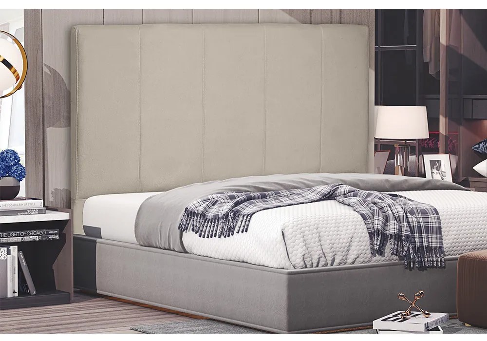 Cabeceira Arizona Para Cama Box Solteiro 90 cm Suede - D'Rossi - Bege