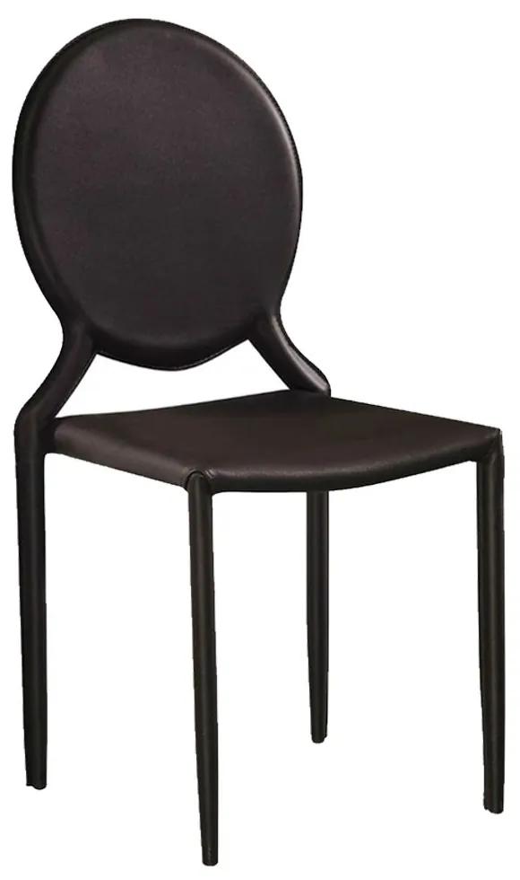 Cadeira Decorativa Sala e Cozinha Karma Medalhão PVC Marrom G56 - Gran Belo