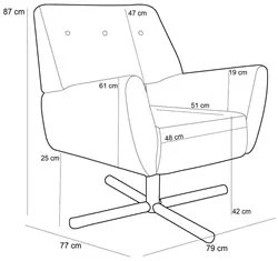 Kit 2 Poltronas Decorativas Melli Base Xis Giratória Veludo C-261 Marr