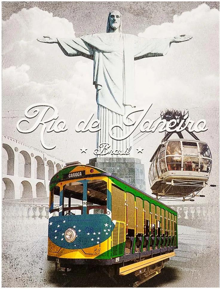 Tela Impressa Bondinho Rio de Janeiro Fullway - 40x30 cm