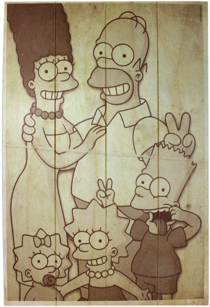 Quadro Zona Criativa Família Simpsons  Bege