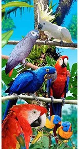 Enxovais Banho Adulto Toalha Praia Buettner -Velour Resort Forest Birds
