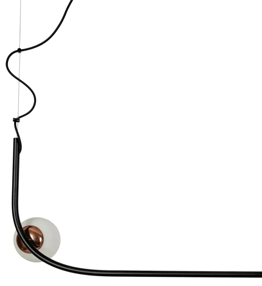 Pendente Astral 47X122X19Cm 6Xg9 Globo Ø12Cm - Usina 16941/6 (MR-T - Marrom Texturizado, FOSCO)