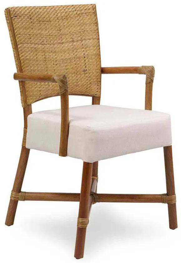 Cadeira com Braço Palo Alto Palha de Rattan Junco Envelhecido Estrutura Apuí Eco Friendly Design Scaburi