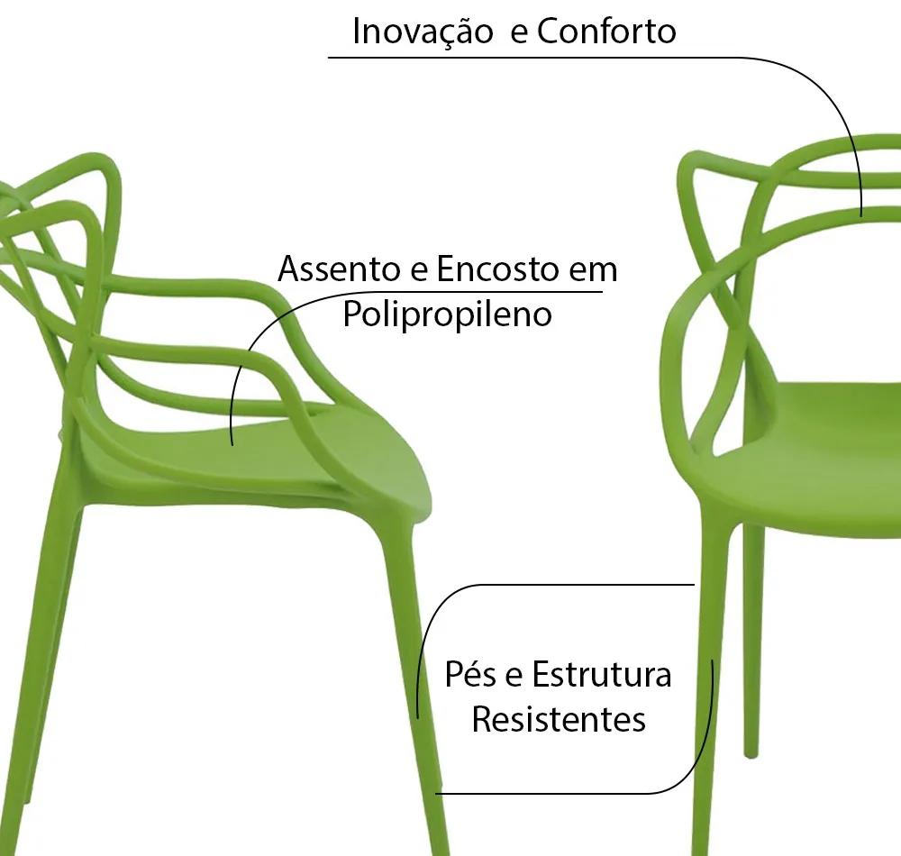 Kit 4 Cadeiras Decorativas Sala e Cozinha Feliti (PP) Verde G56 - Gran Belo