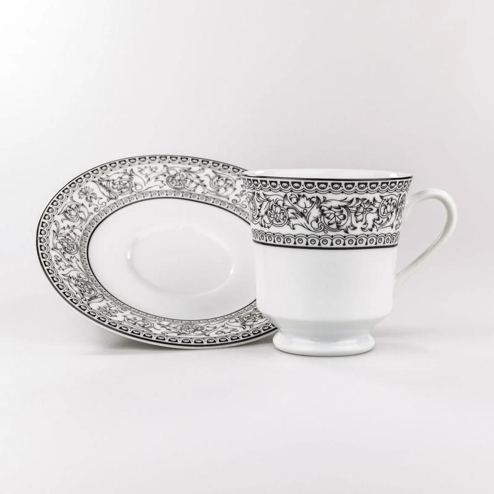 Xícara Chá com Pires 200 ml Porcelana Schmidt - Dec. Kate