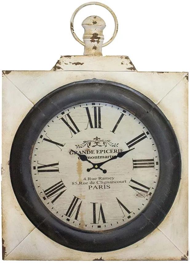 Relógio de Parede Paris Quadrado em Ferro Oldway - 98x80 cm
