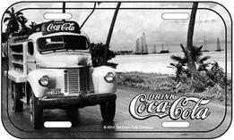 Placa de Metal Coca Cola Caminhão Visão Frontal Vintage Placa Decorativa de Metal Coca Cola Caminhão Paisagem Retrô