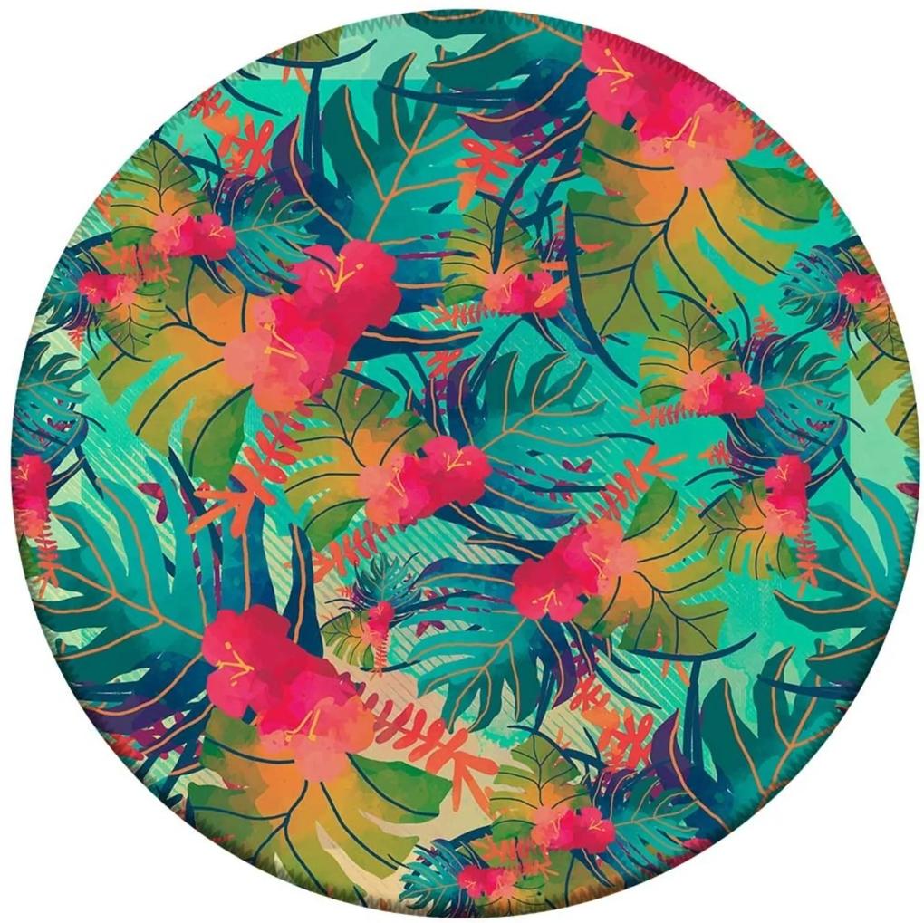 Tapete Love Decor Redondo Wevans Tropical Multicolorido 94cm