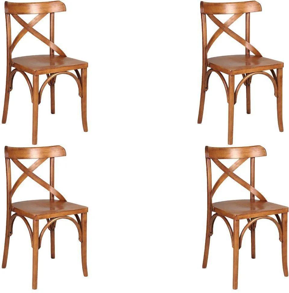 Kit 4 Cadeiras Decorativas Crift Carvalho Escovado - Gran Belo