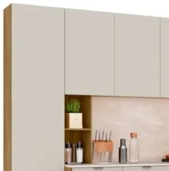 Cozinha Compacta Com Balcão 200cm Louvre Z06 Freijó/Soft - Mpozenato