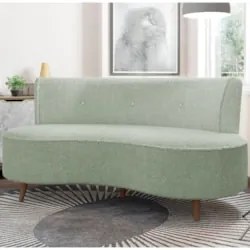 Sofá 2 Lugares para Sala Living 135cm Pés Palito Korah Z08 Boucle Verd