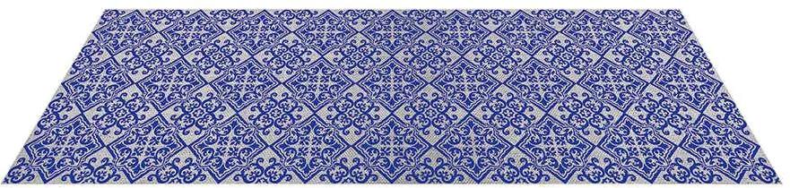 Tapete para Cozinha Indigo Portuguese Tile Azul em Algodão - Urban