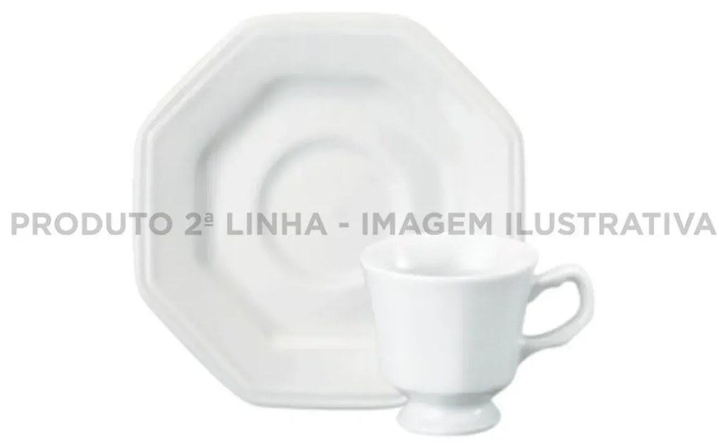 Xícara Chá Com Pires 200Ml Porcelana Schmidt - Mod. Prisma 2° Linha 077