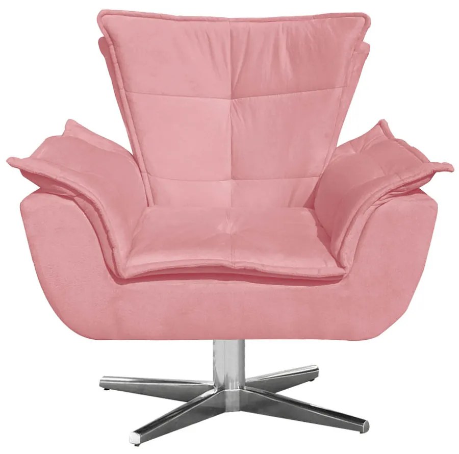 POLTRONA GIRATORIA OPALA SUEDE ROSE BASE