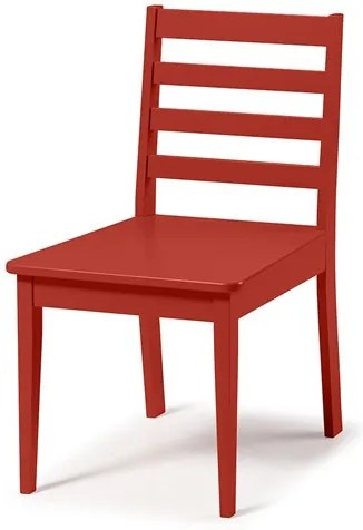 Cadeira Helena em Madeira Maciça  - Vermelho