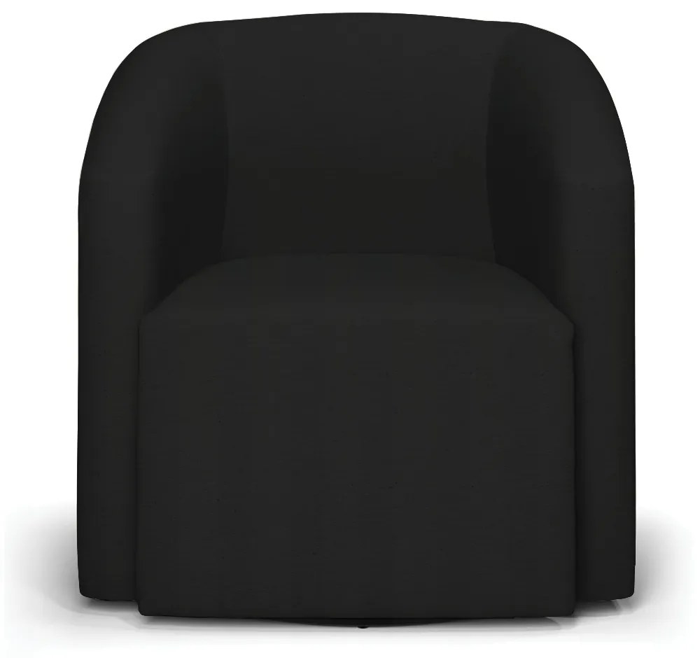 Poltrona Decorativa Base Giratória Kit 2 Stella Max Linho D03 - D'Rossi - A79 Preto