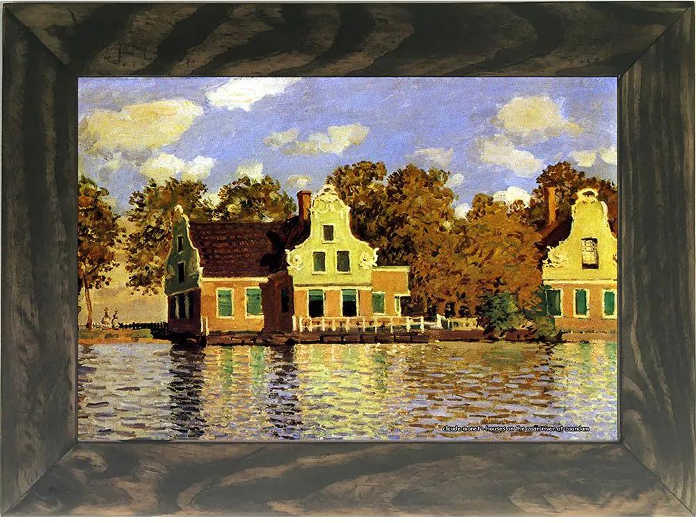 Quadro Decorativo A4 Houses on the Zaan River at Zaandam - Claude Monet Cosi Dimora