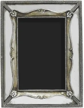 Porta Retrato Revestido em Resina Prata - 23,5x19cm