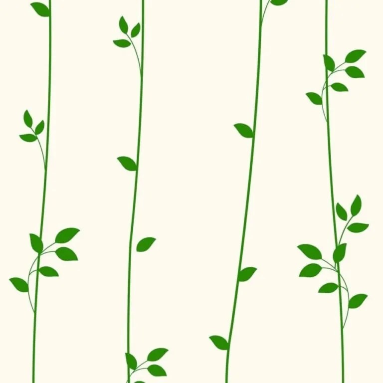 Papel de Parede Floral Creme e Verde 0.52m x 3.00m