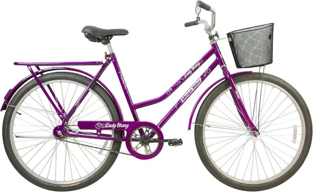 Bicicleta Aro 26 Freio Contra Pedal Quadro Aço Lady Mary Tropical Violeta - Mega Bike