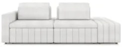 Sofá Ilha e Puff Sala Living 265cm Siesta M22 Bouclê Branco - Mpozenat