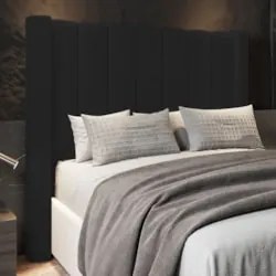 Cabeceira Casal Cama Box 140cm Claire Z04 Veludo Preto - Mpozenato