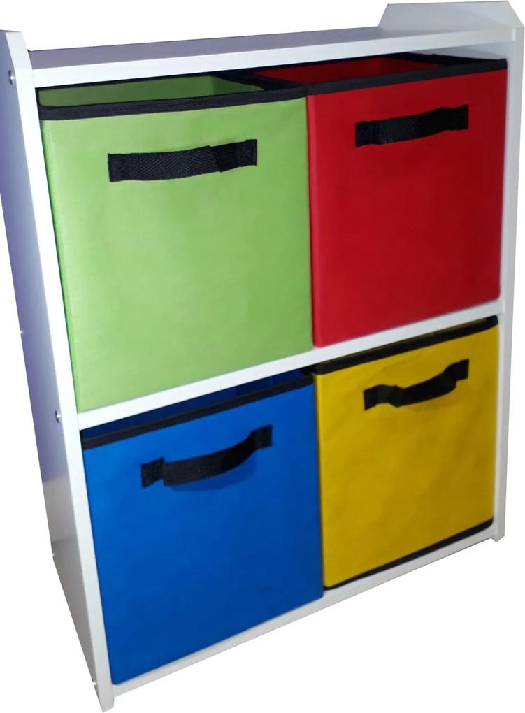 Estante Infantil Organibox com caixas coloridas
