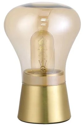 Luminaria De Mesa Metal Vidro Bead - DOURADO / CHAMPAGNE