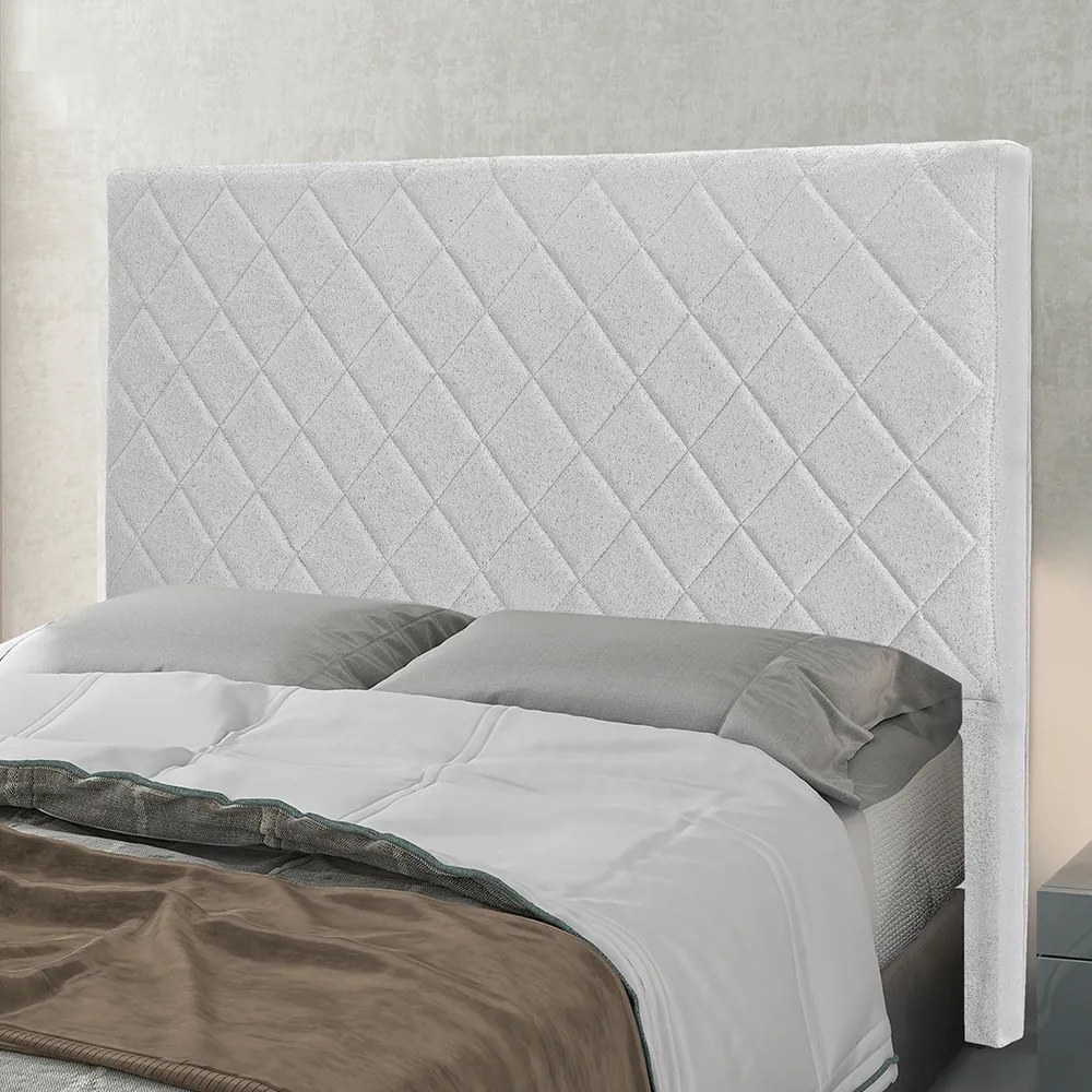 Cabeceira Cama Box Solteiro 90 cm Dubai Linho Grigio S04 - D'Rossi