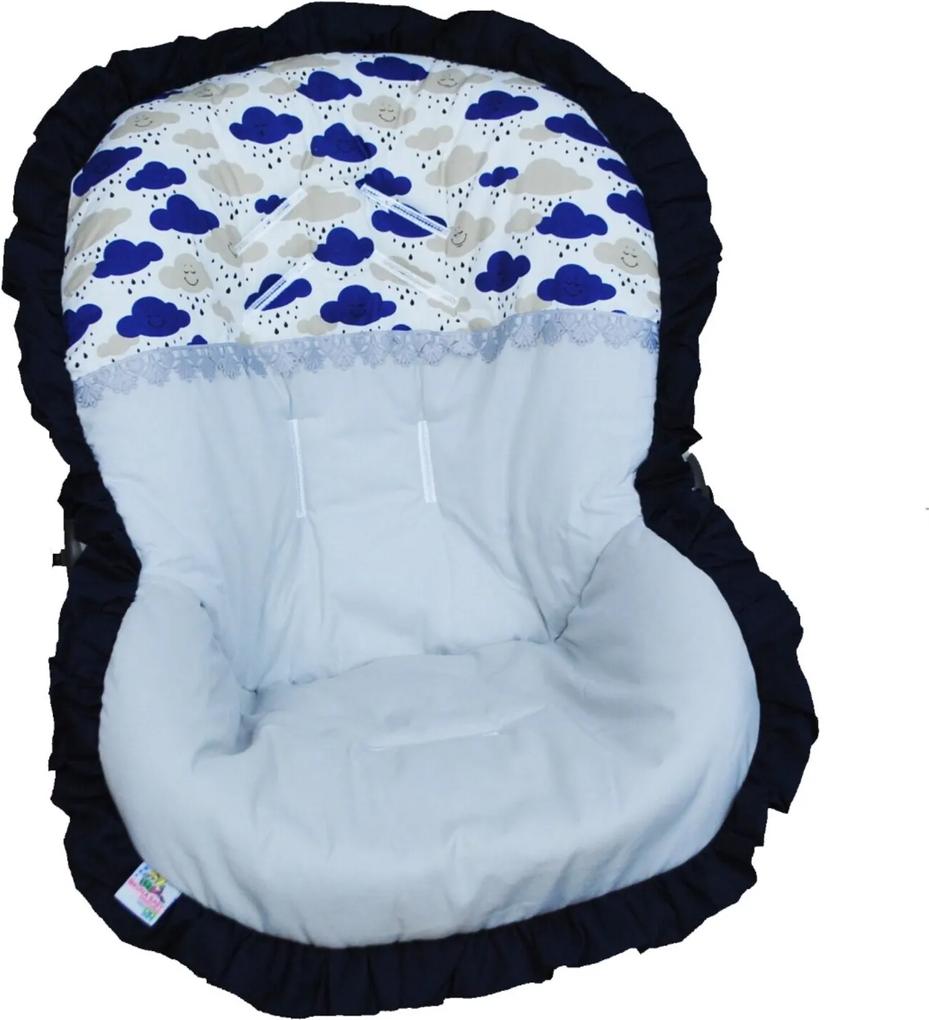 Capa de Bebê Conforto Azul com Nuvem Marinho - 1 peça I9 baby