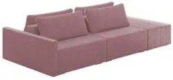 Sofá Ilha Modular com Puff para Sala Living 232cm Georgia Z08 Veludo R