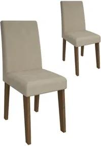 Kit 2 Cadeiras Para Sala de Jantar Milena Savana/Bege - Cimol Móveis