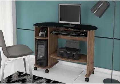 Mesa para Computador C18 com 110 cm Nobre com Preto - Dalla Costa