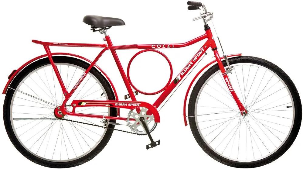 Bicicleta Aro 26 Freio Varão Barra Sport Quadro 21 Aço Vermelho - Colli Bike