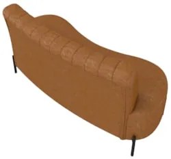 Sofá 2 Lugares 160cm Pés Aço Preto Tamar Z08 Sintético Camel - Mpozena