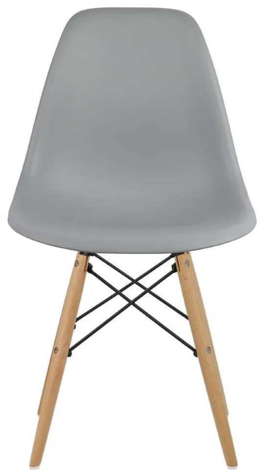 Cadeira Eiffel Eames Base Madeira Kit 4 Sala de Jantar Cinza R02 - D'Rossi