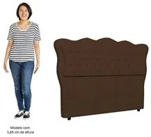 Cabeceira Casal Cama Box 140cm Oregon I02 Bouclê Marrom - Mpozenato