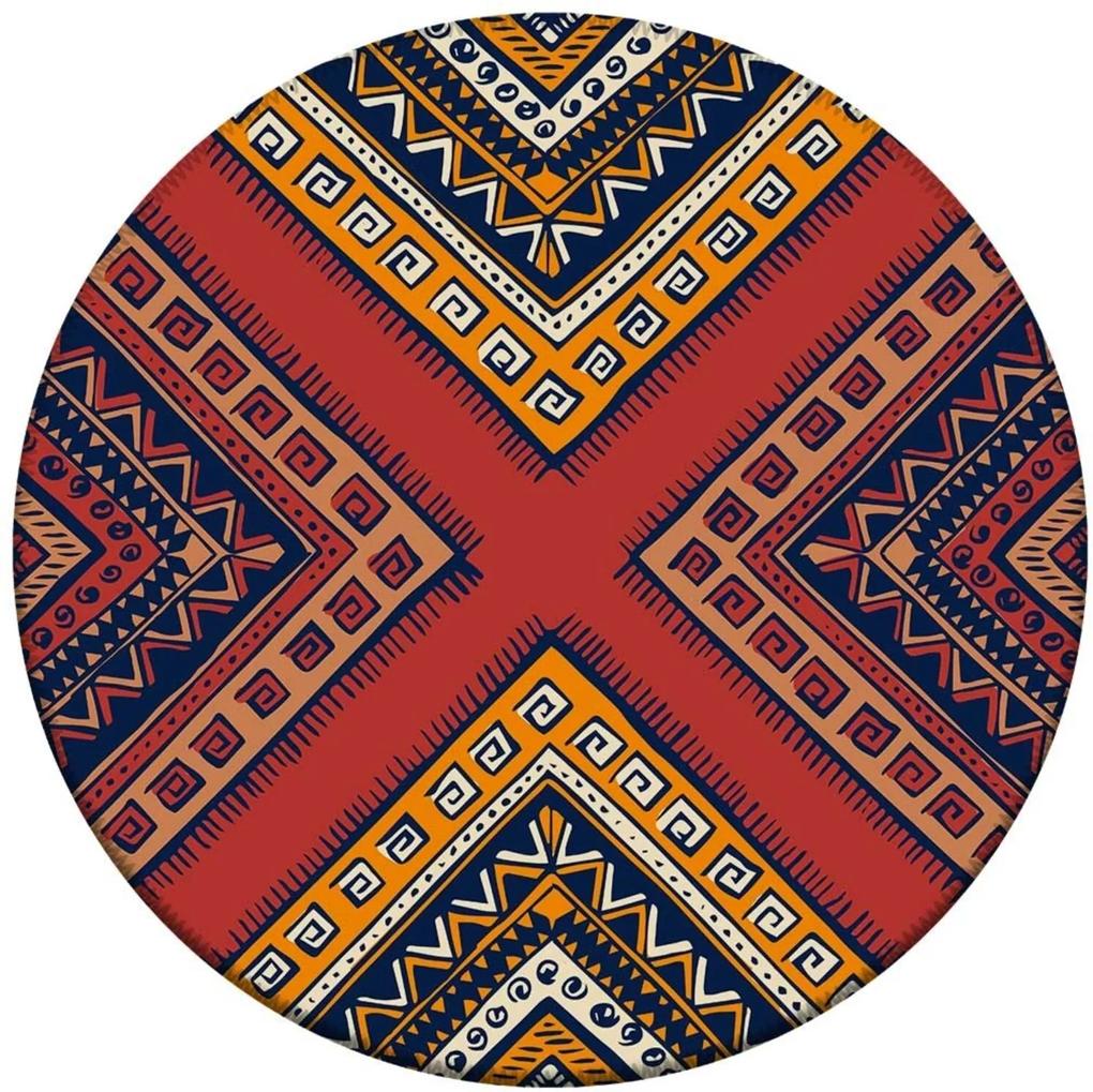 Tapete Love Decor Redondo Wevans African Multicolorido 84cm