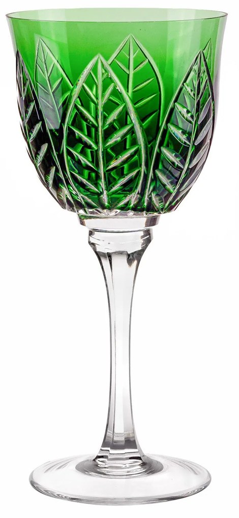 Taça de Cristal Lapidado p/ Vinho Branco 25 - Verde Escuro - 92  Verde Escuro - 92