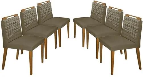 Kit 6 Cadeiras de Jantar Estofada Fendi em Veludo Birlik