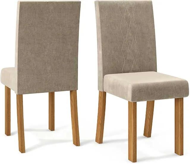 Conjunto 2 Cadeiras Elisa Carvalho Nobre Tecido Veludo Kraft