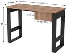 Mesa Para Computador Estilo Industrial Com gaveta Chess F04 Preto/Sola