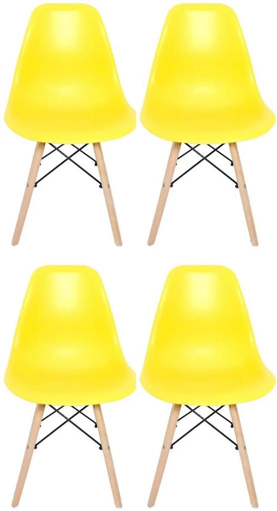 Cadeira Eiffel Amarela - Conjunto Com 4 Unidades