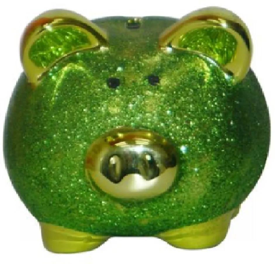 Cofre Real Arte Porco Glitter Verde