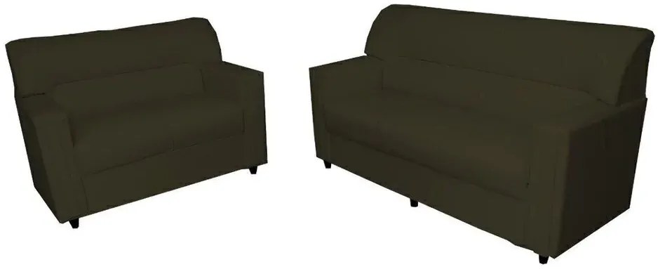 Conjunto Sofás Talismã 2 E 3 Lugares Orthovida (Marrom, Liso)