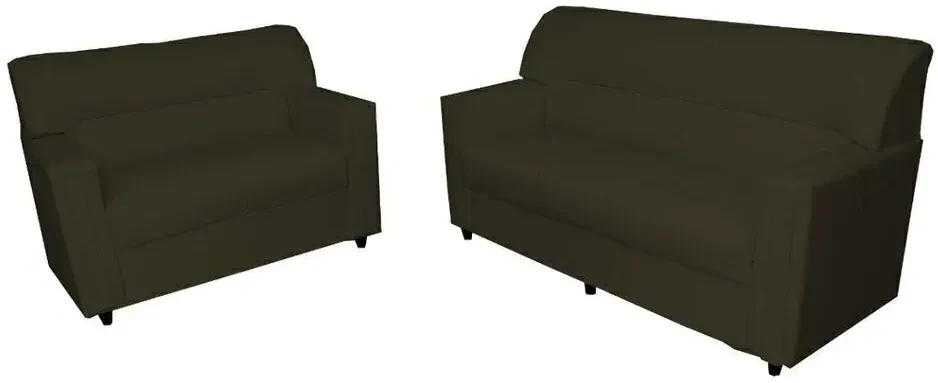Conjunto Sofás Talismã 2 E 3 Lugares Orthovida (Marrom, Liso)