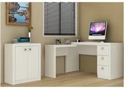 Ambiente para Home Office 03 Peças Branco - Tecno Mobili